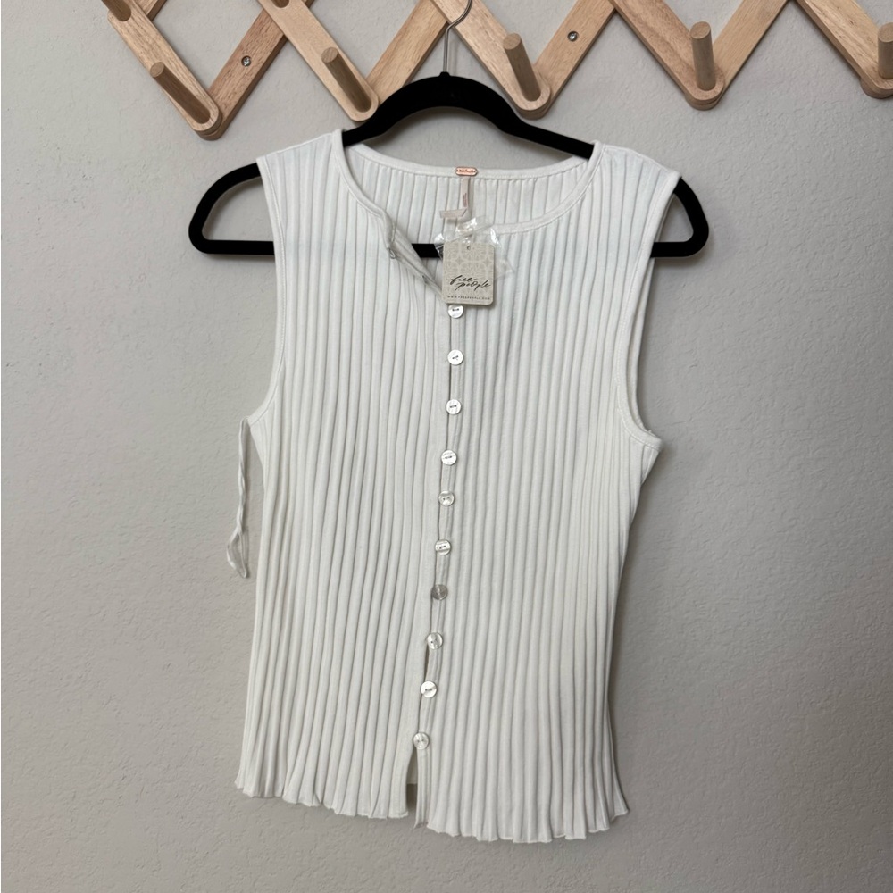 NWT FREE PEOPLE White Button Up Top